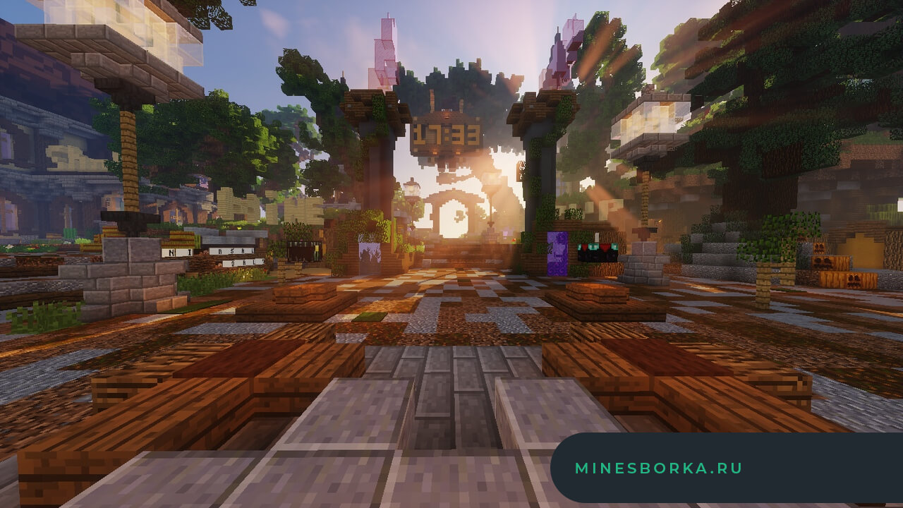 Скачать спавн для сервера Minecraft | Красивый спавн с авто шахтой, магазином и пвп ареной