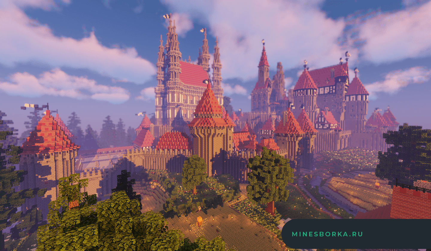 Очень большой замок Minecraft 1.16.5 | Лобби / Спавн или Арена для мини игры