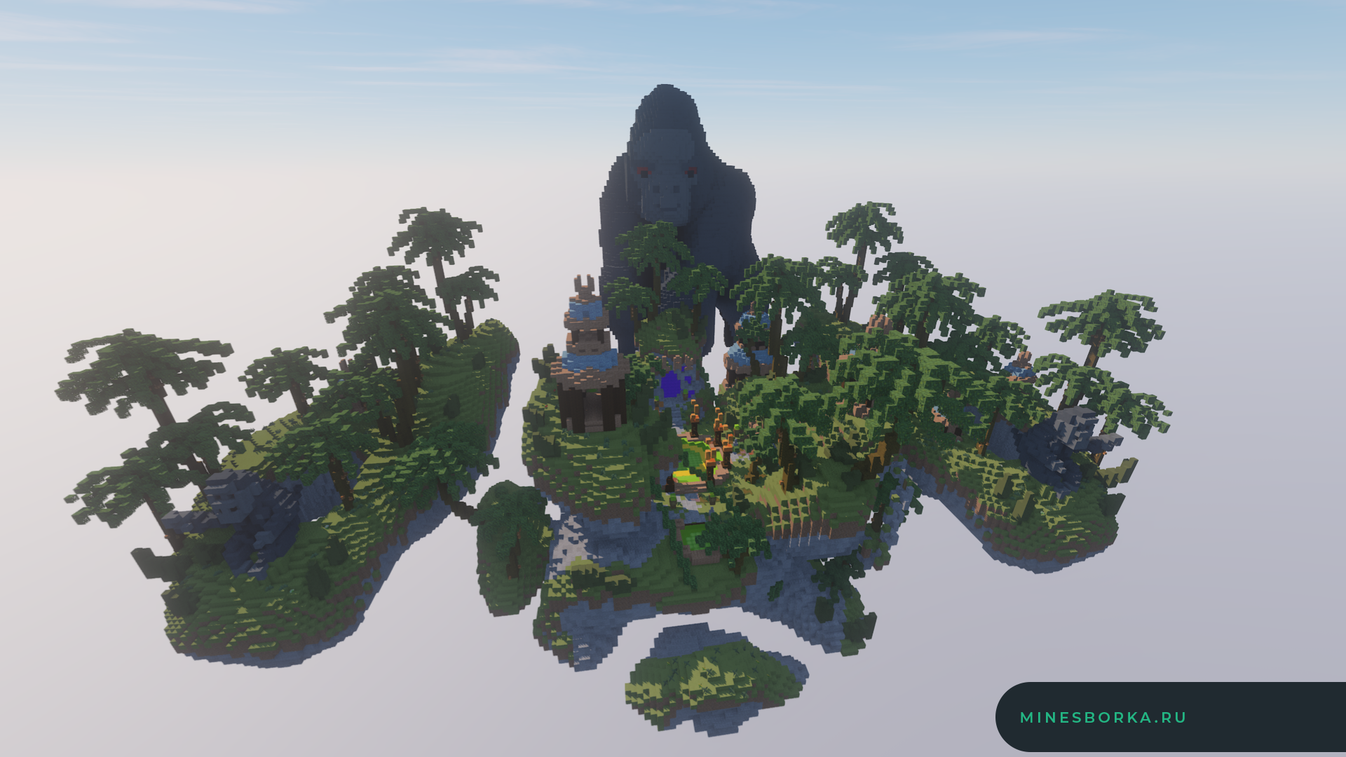 Скачать красивое лобби в стиле в тропического леса для Minecraft