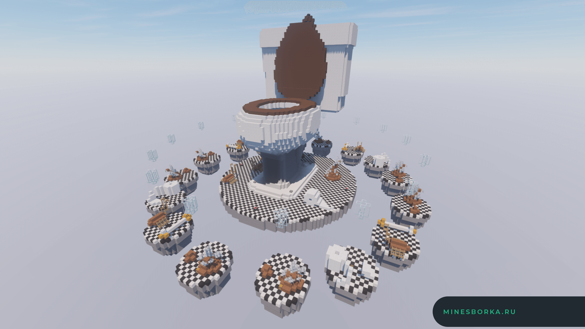 Туалет арена для мини-игры SkyWars для Minecraft