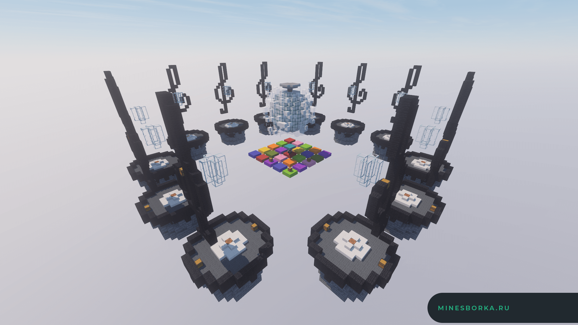 Музыкальная арена для мини-игры SkyWars для Minecraft