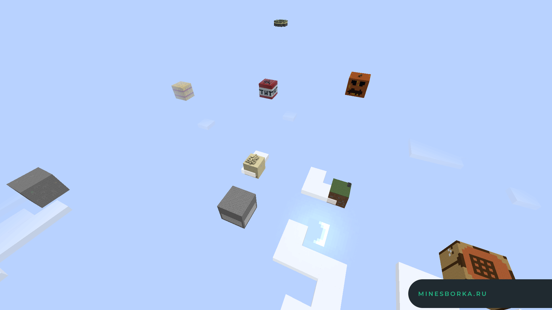 Карта "Выживание на блоках" в Minecraft на версии 1.12.х-1.17.х