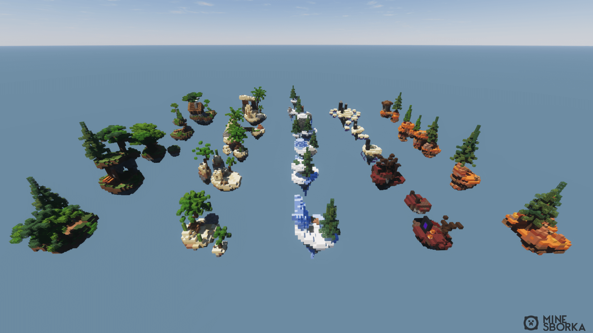 Сборник из 10 островов SkyBlock для сервера Minecraft